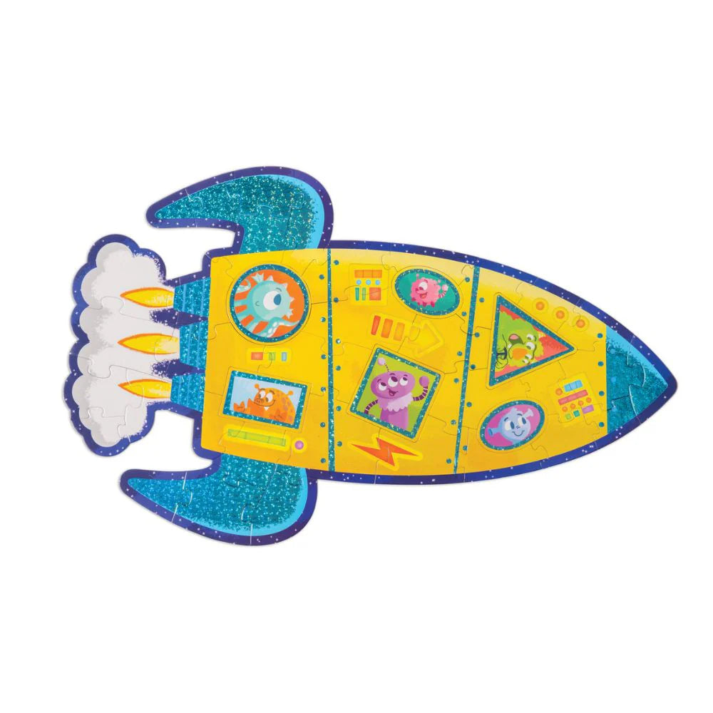 Floor Puzzle - Peaceable Kingdom Shimmery Rocket image 1