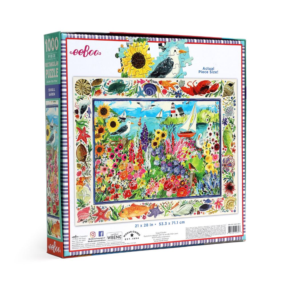 eeBoo 1000 Piece Rectangular Jigsaw Puzzle - Seagull Garden