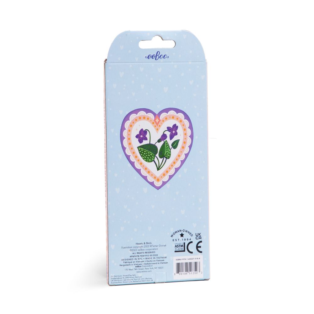 eeboo Pencils - Hearts & Birds 12 Fluorescent Pencils