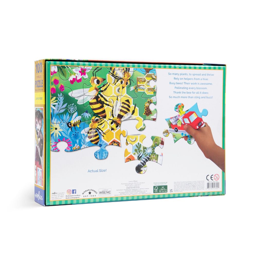 eeboo 100 Piece Jigsaw Puzzle - Love of Bees