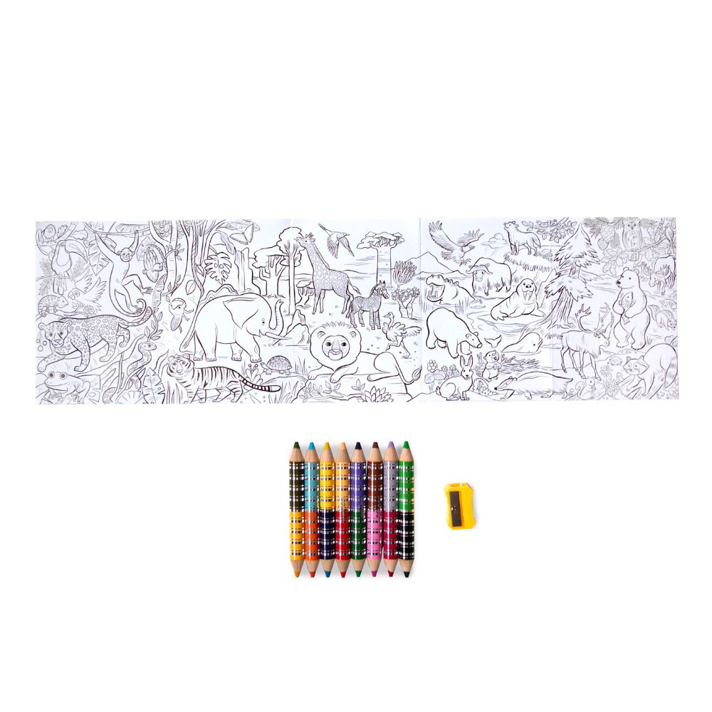 eeBoo Biggie Mini Mural To Colour - Wild Animals