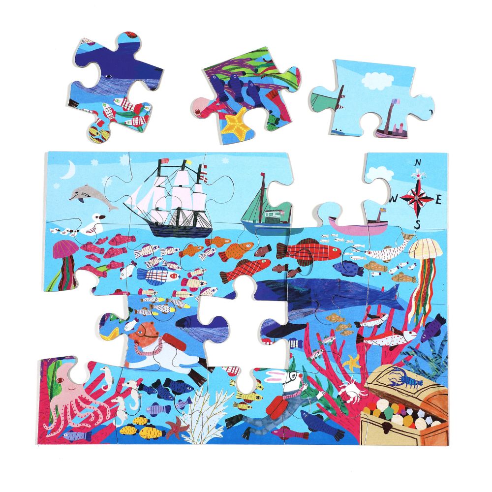 eeBoo 20 Piece Jigsaw Puzzle - Sea Exploration