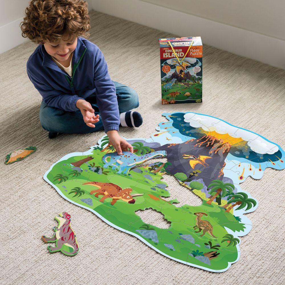 Peaceable Kingdom Shiny Dinosaur Island Floor Puzzle