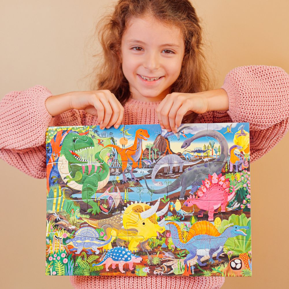 eeBoo 20 Piece Jigsaw Puzzle - Dinosaur Land
