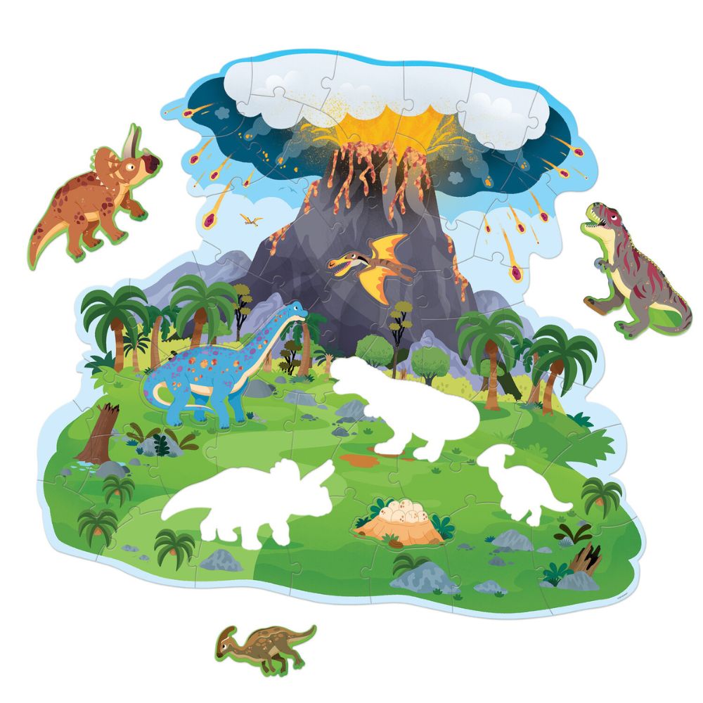 Peaceable Kingdom Shiny Dinosaur Island Floor Puzzle