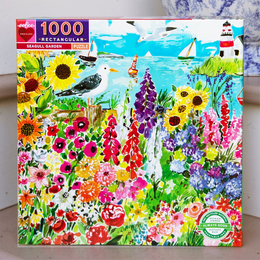 eeBoo 1000 Piece Rectangular Jigsaw Puzzle - Seagull Garden