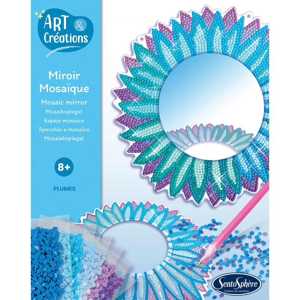 Sentosphere Mirror Mosaic Art - Feathers