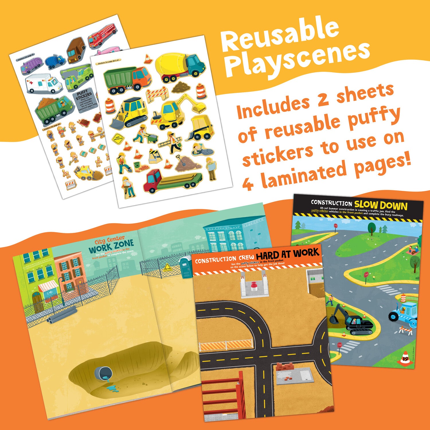 Sticker Activity Book - Build It! Construction by Peaceable Kingdom image 4