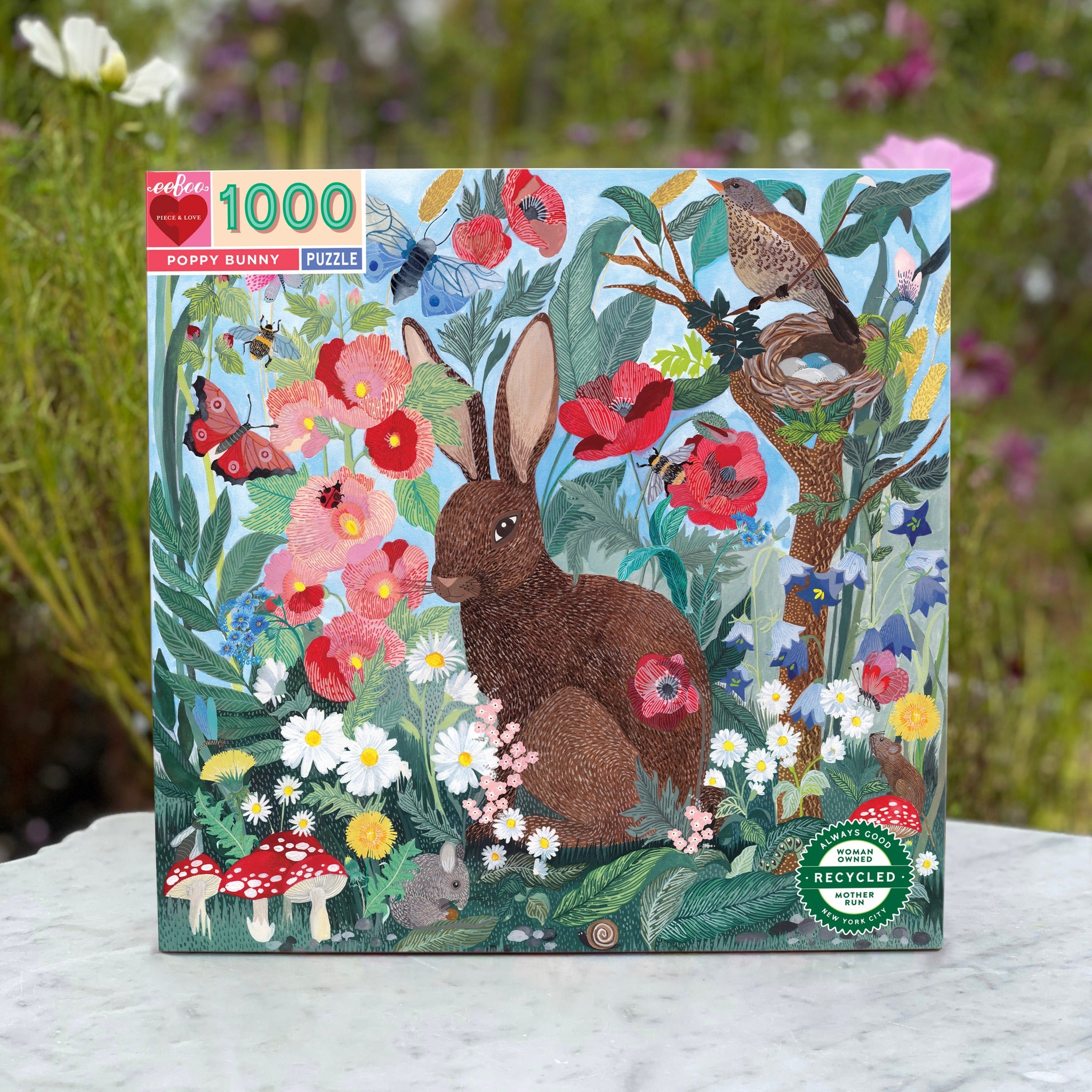 eeBoo 1000 Piece Jigsaw Puzzle - Poppy Bunny
