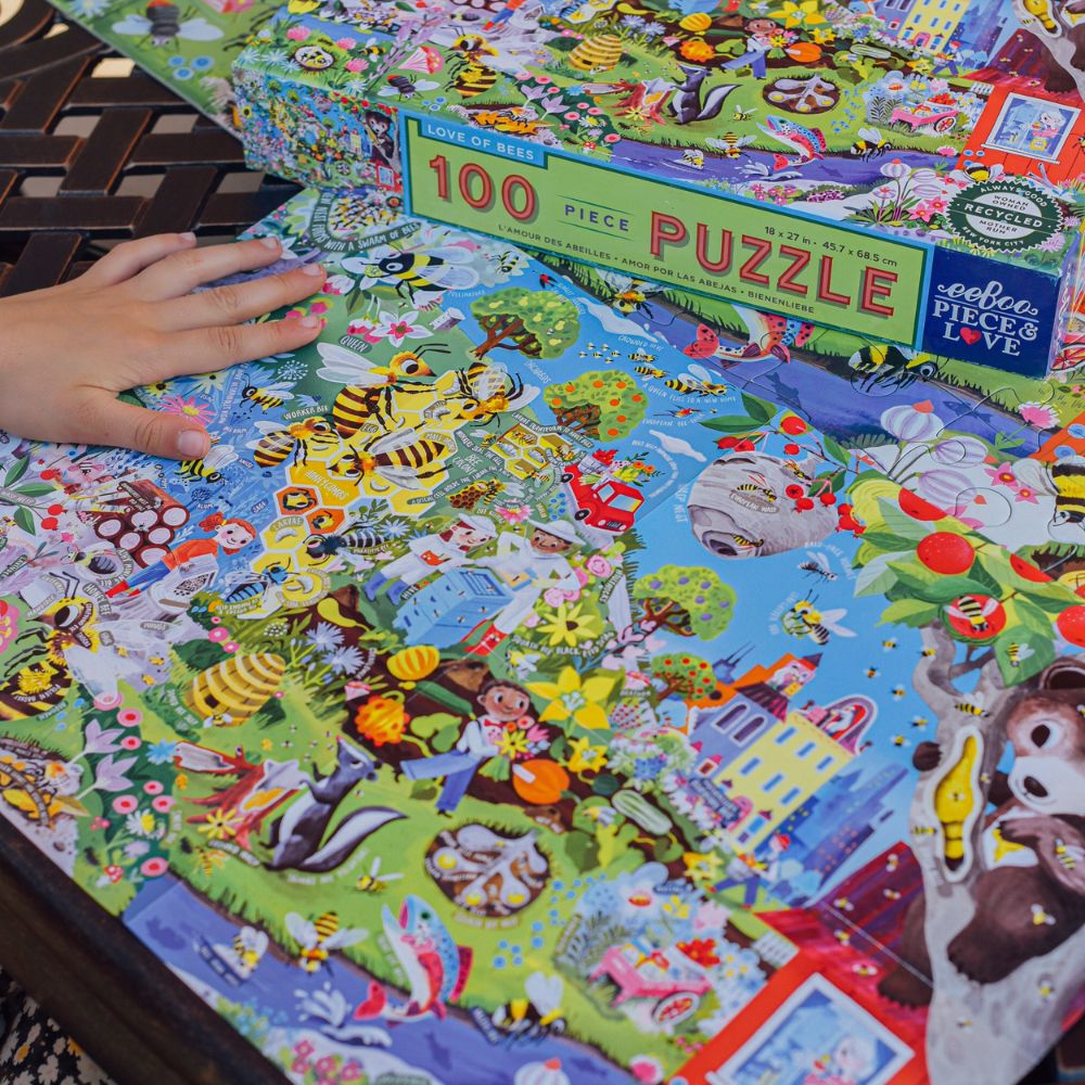 eeboo 100 Piece Jigsaw Puzzle - Love of Bees