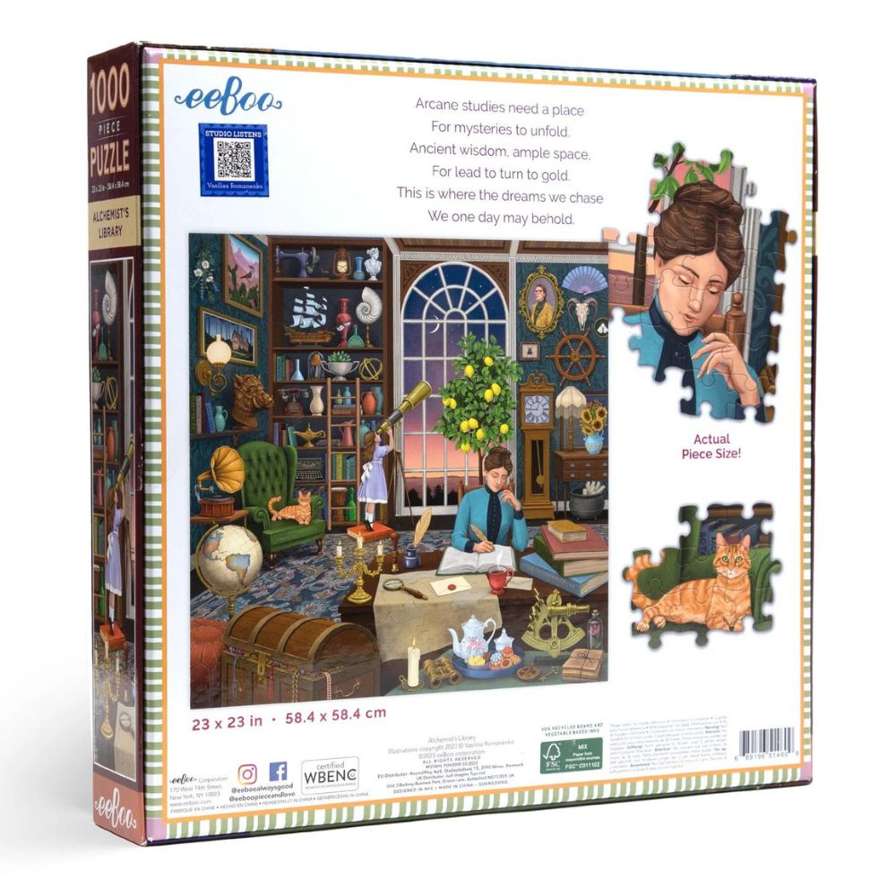 eeboo 1000 Piece Jigsaw Puzzle - Alchemist's Library