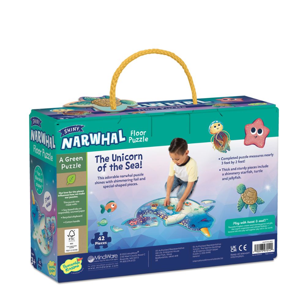 Peaceable Kingdom Shiny Narwhal Floor Puzzle