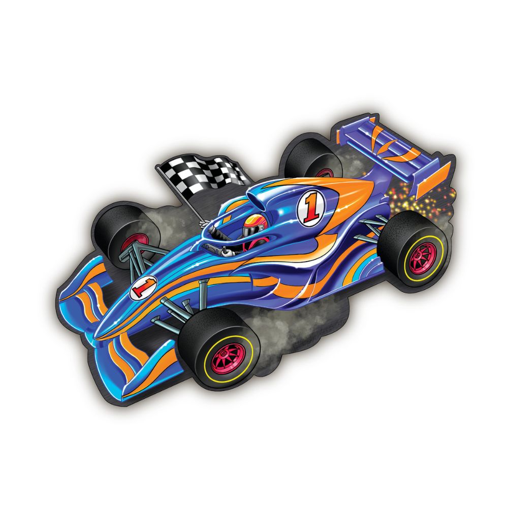 Peaceable Kingdom Shiny Racecar Floor Puzzle