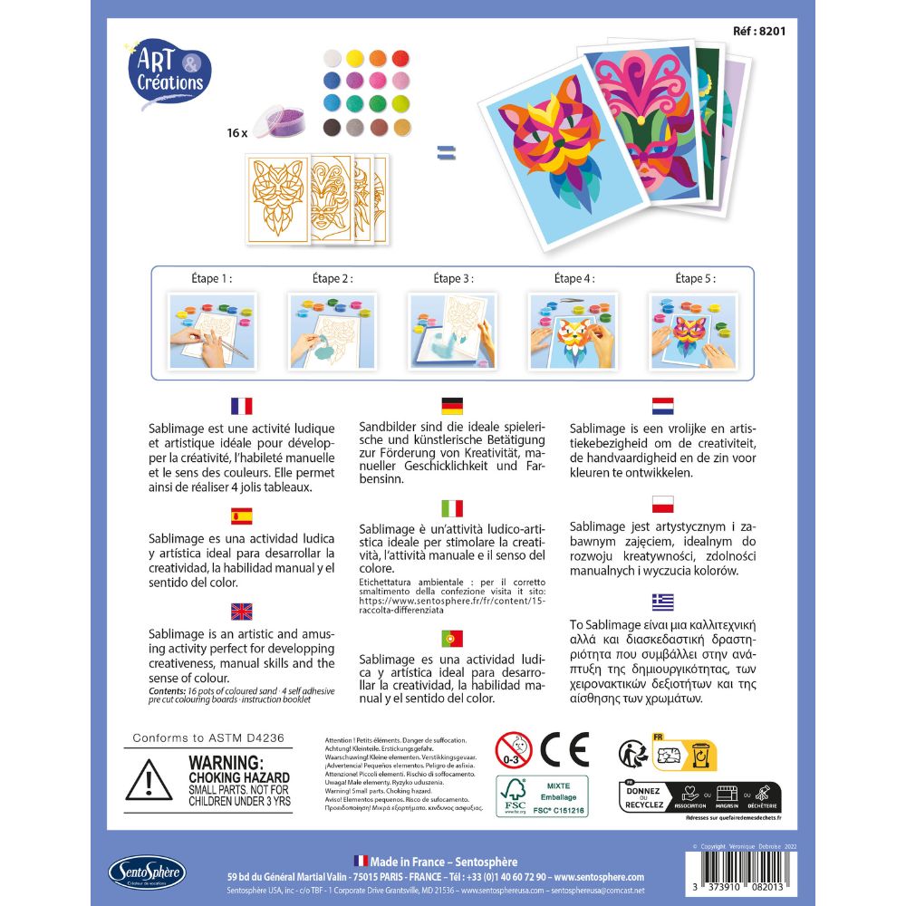 Sentosphere Sablimage Sand Art Masques