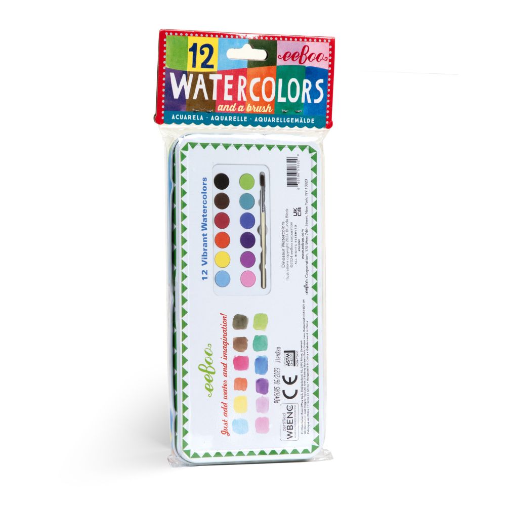 eeBoo Watercolours in a Tin - Dinosaur