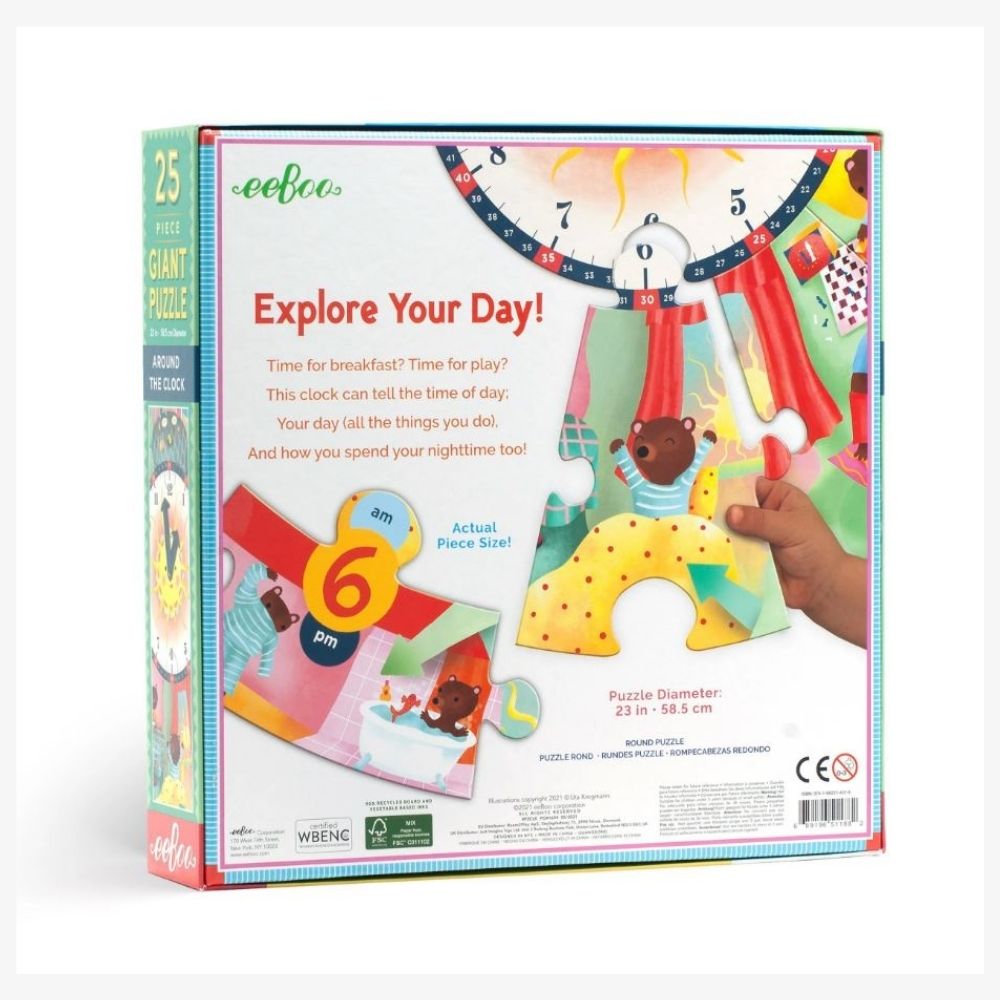 eeBoo Giant 25 Piece Jigsaw Puzzle - Around the Clock image 4