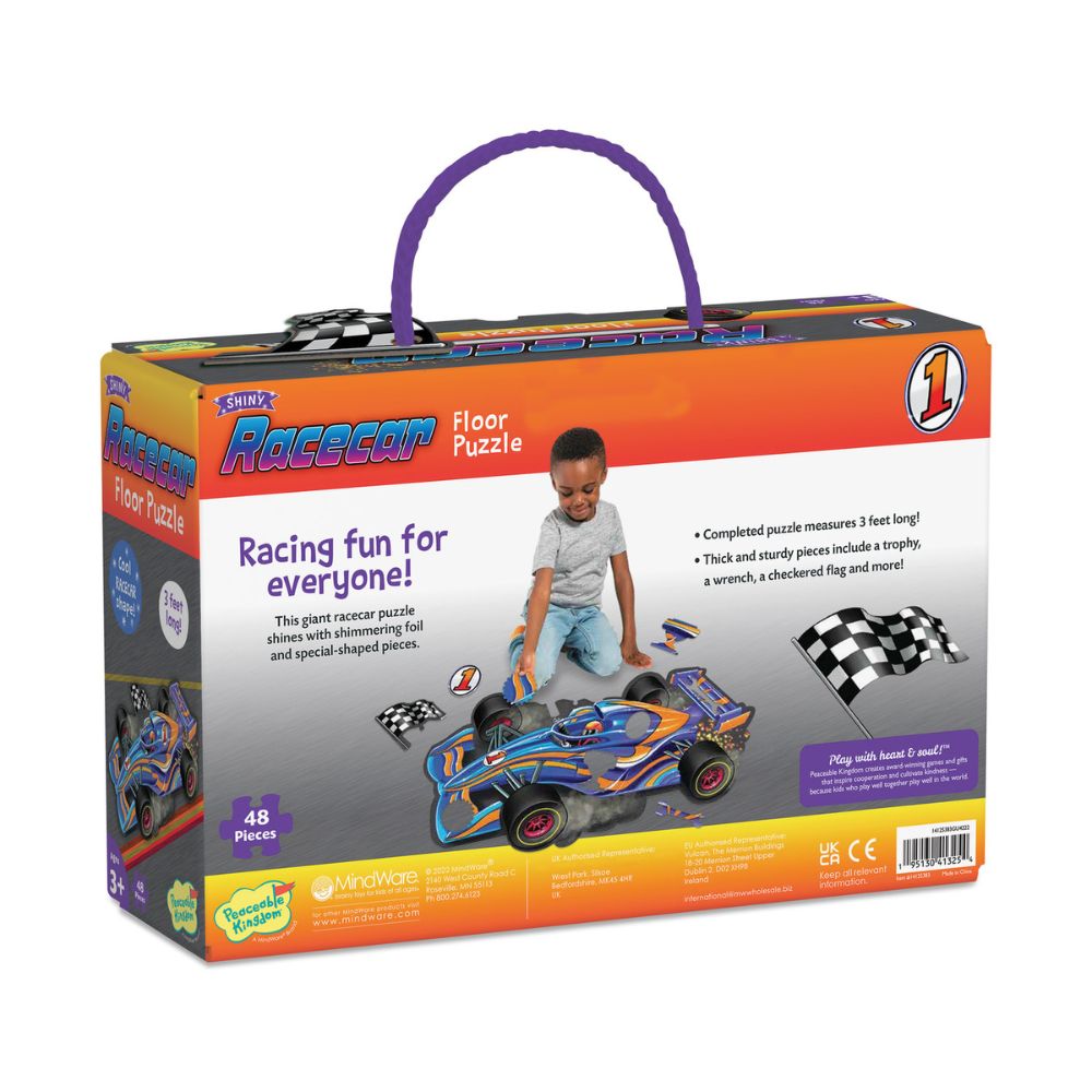 Peaceable Kingdom Shiny Racecar Floor Puzzle