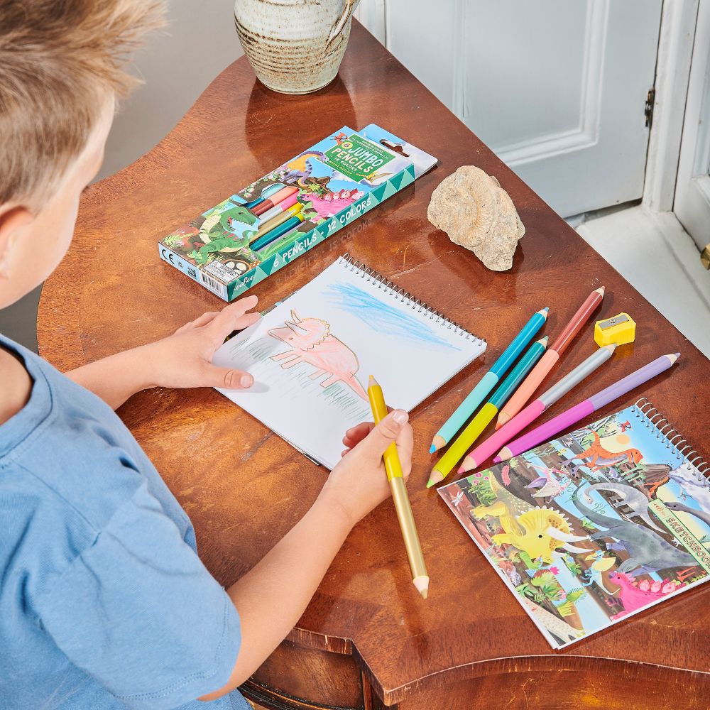 eeBoo Pencils - Dinosaur 6 Double Sided Jumbo Pencils