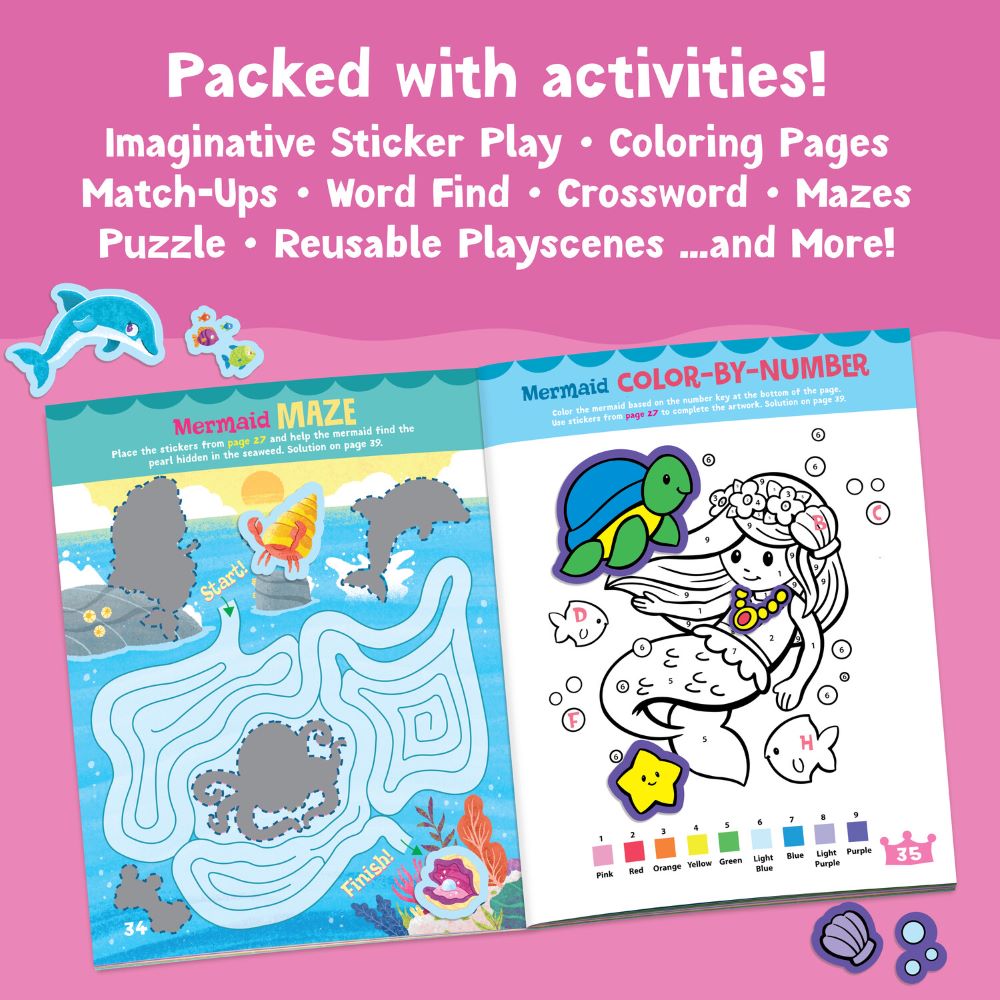 Sticker Activity Book - Mermaid, Princess & Fairy Friends by Peaceable Kingdom image 4