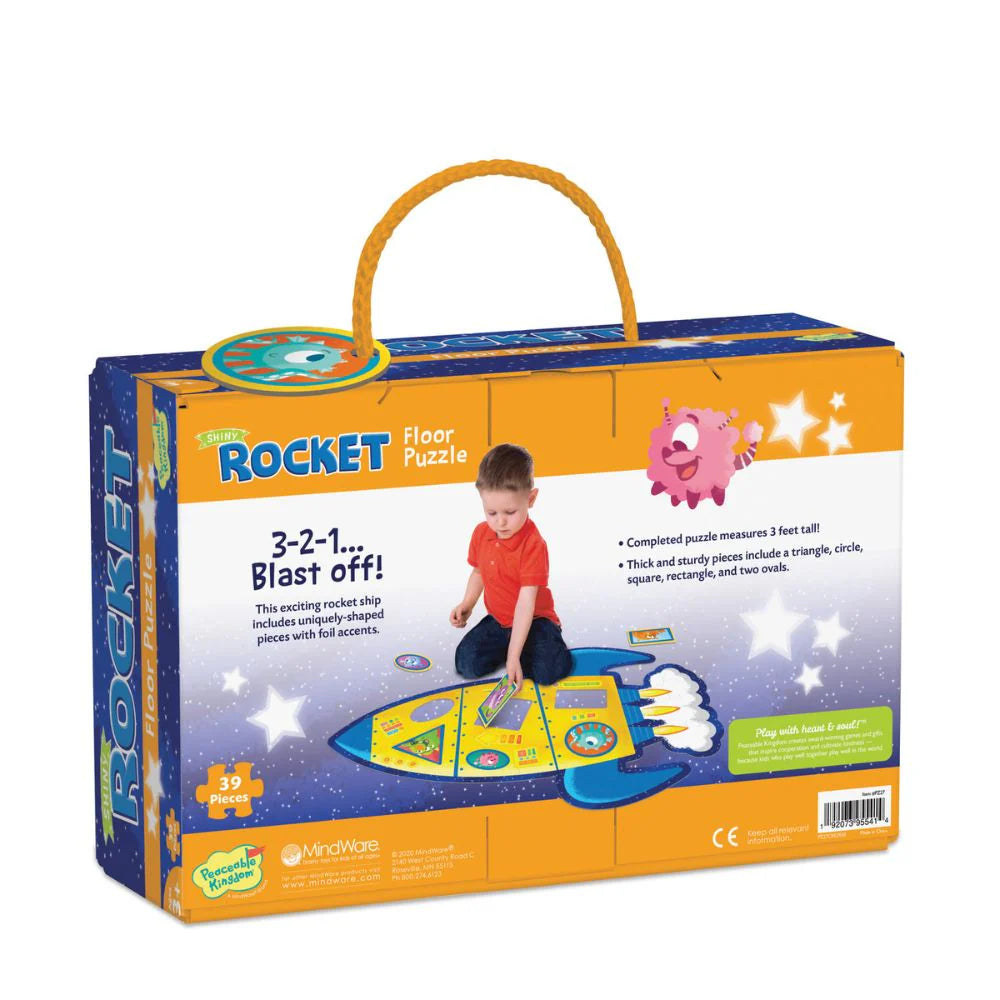 Floor Puzzle - Peaceable Kingdom Shimmery Rocket image 3