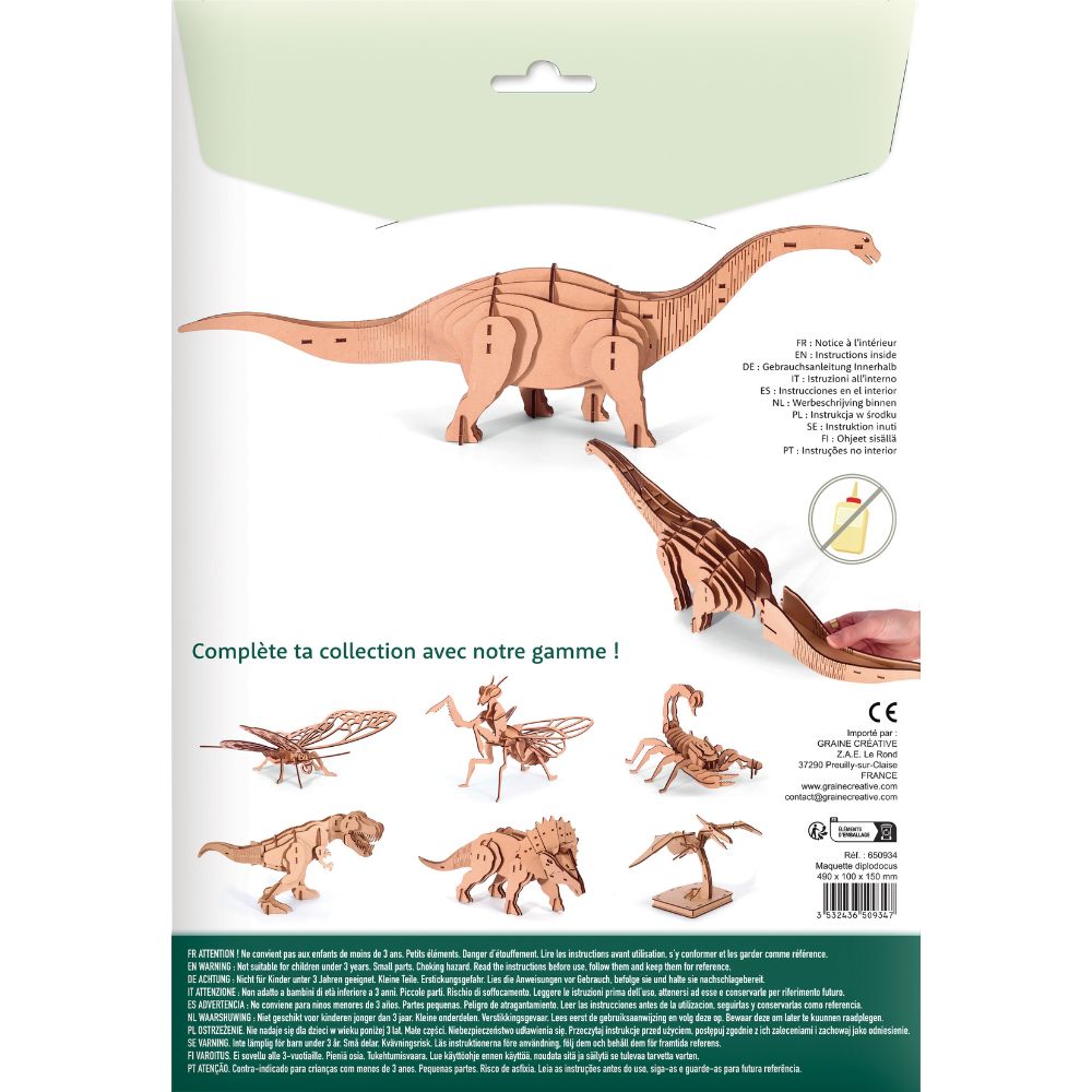 Graine Creative 3D Model - Diplodocus (38 pcs)