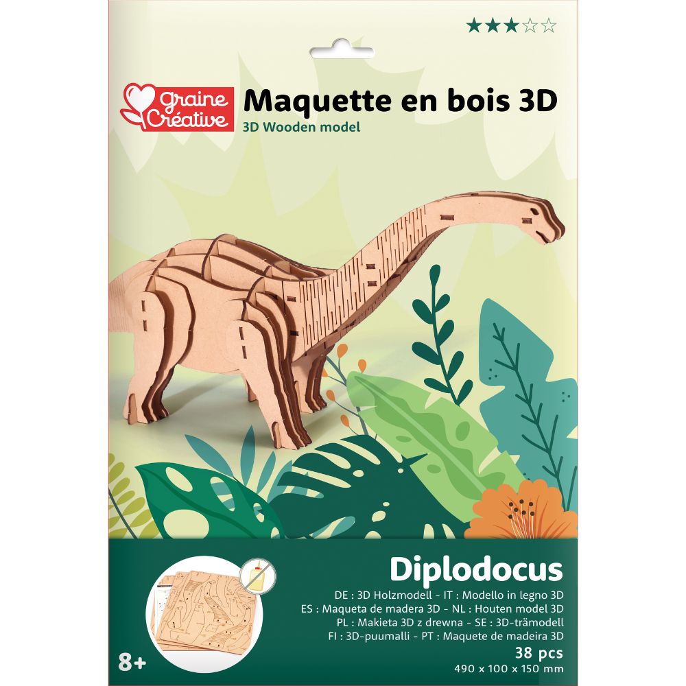 Graine Creative 3D Model - Diplodocus (38 pcs)