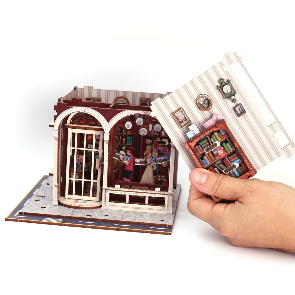 Graine Creative 3D Wooden Bookshelf Model - Bookstore