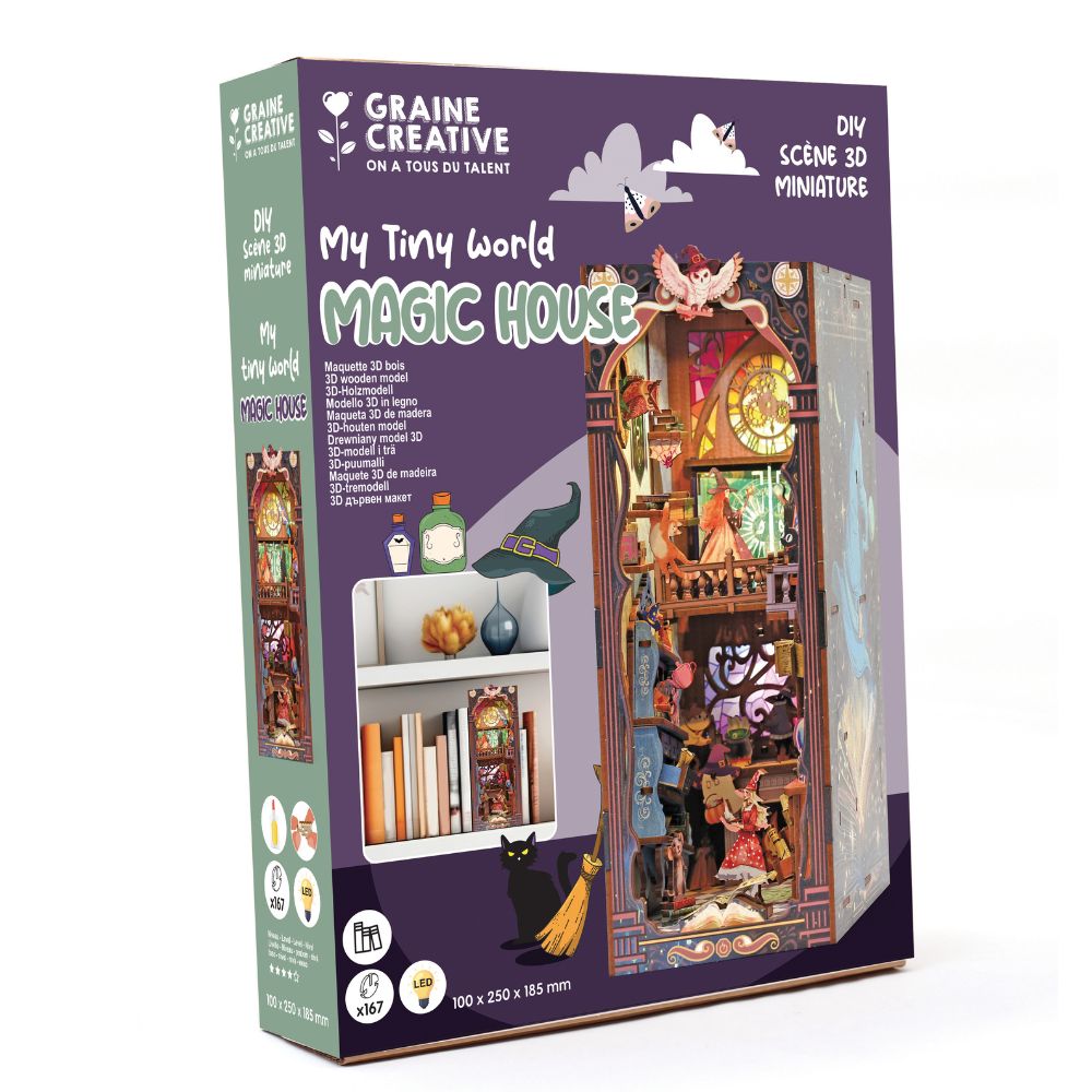 Graine Creative 3D Wooden Bookshelf Model - Magic House