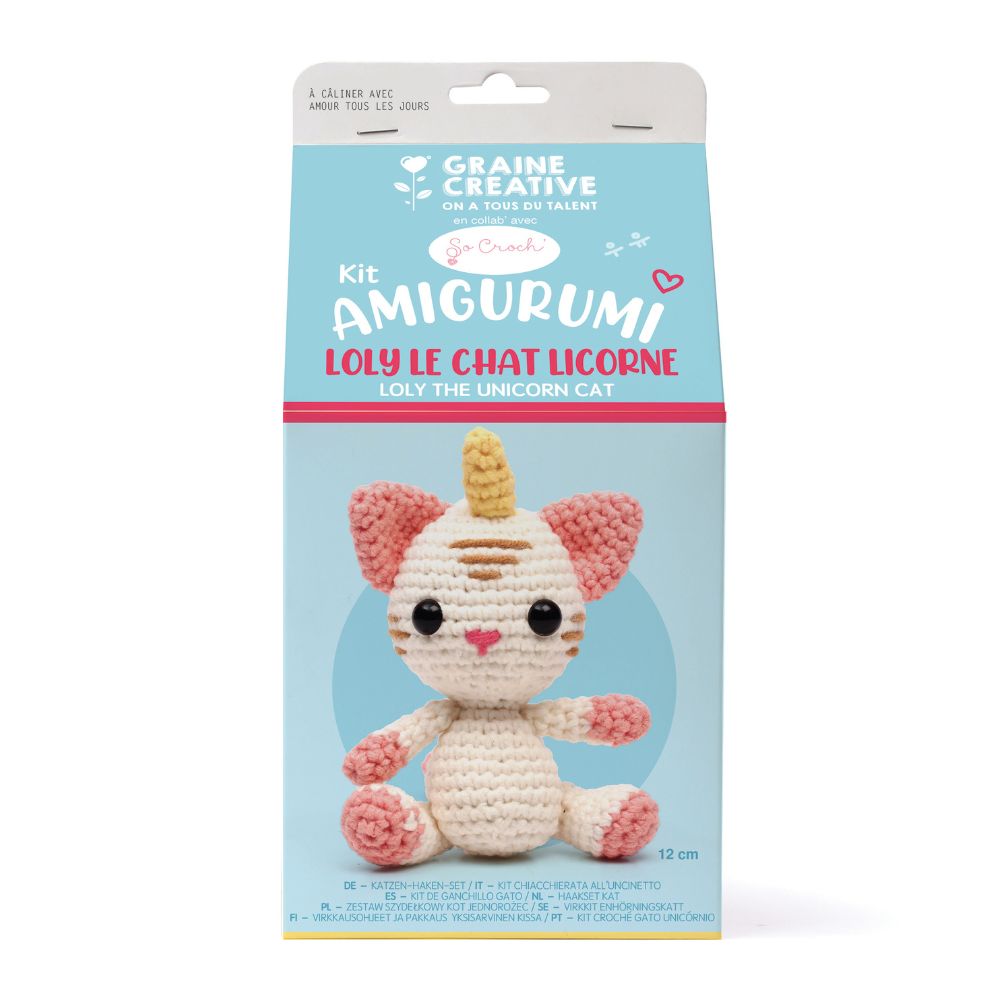 Graine Creative Amigurumi Crochet Kit – Caticorn 120mm