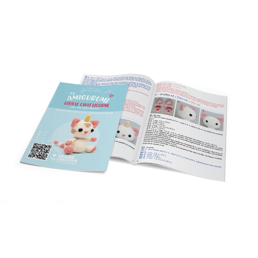 Graine Creative Amigurumi Crochet Kit – Caticorn 120mm