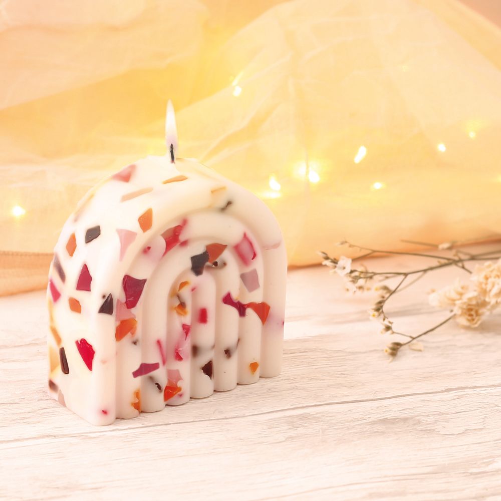 Graine Creative DIY Candle Kit - Rainbow Terrazzo