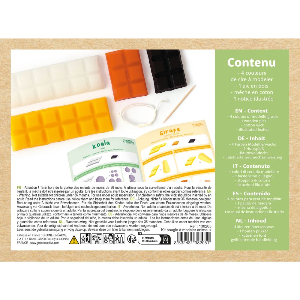 Graine Creative Wild Animal Candle Modelling Kit
