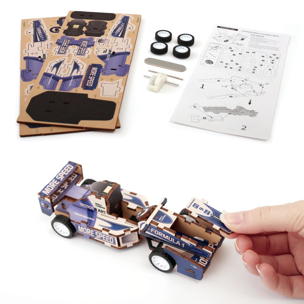 Graine Creative Wooden 3D Model - Formula 1 Car