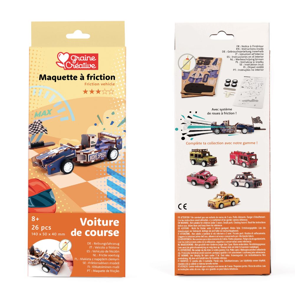 Graine Creative Wooden 3D Model - Formula 1 Car