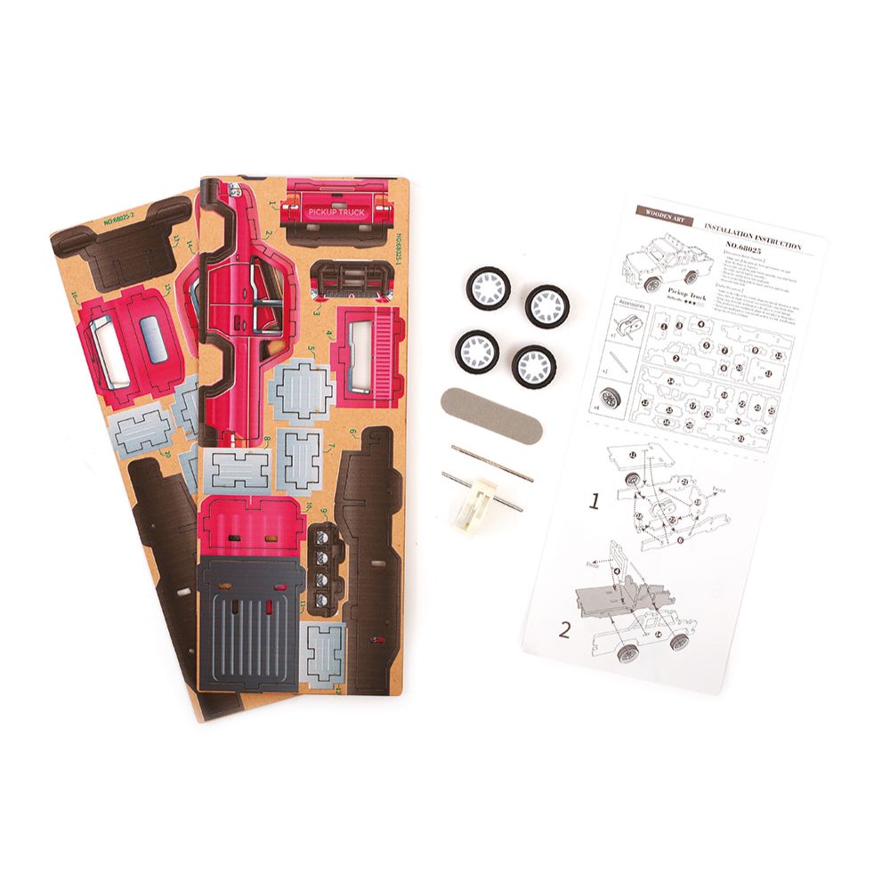 Graine Creative Wooden 3D Model - Pick Up Truck