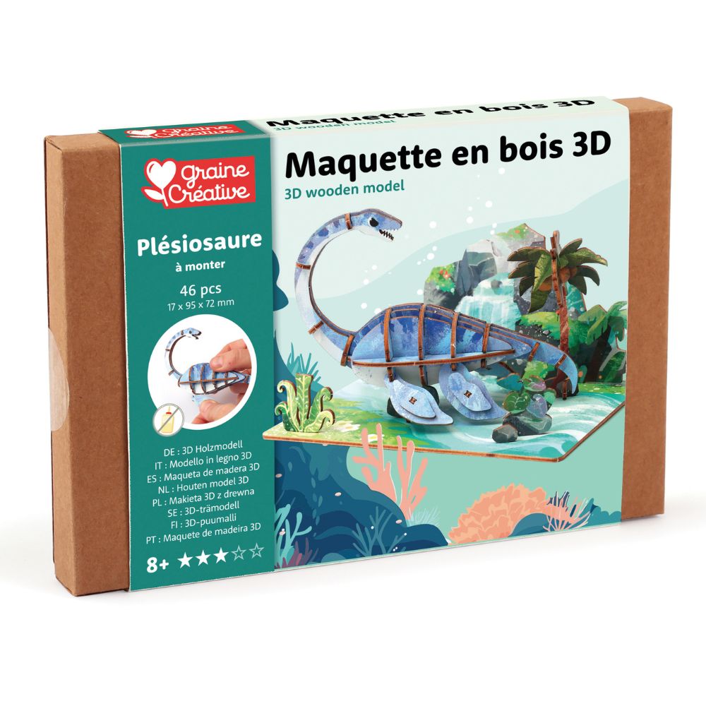 Graine Creative Wooden 3D Model - Plesiosaurus