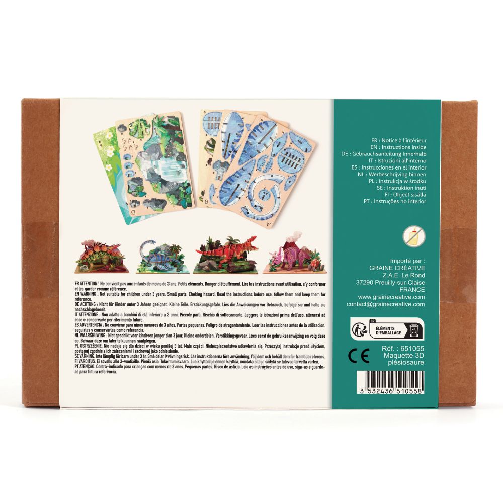 Graine Creative Wooden 3D Model - Plesiosaurus