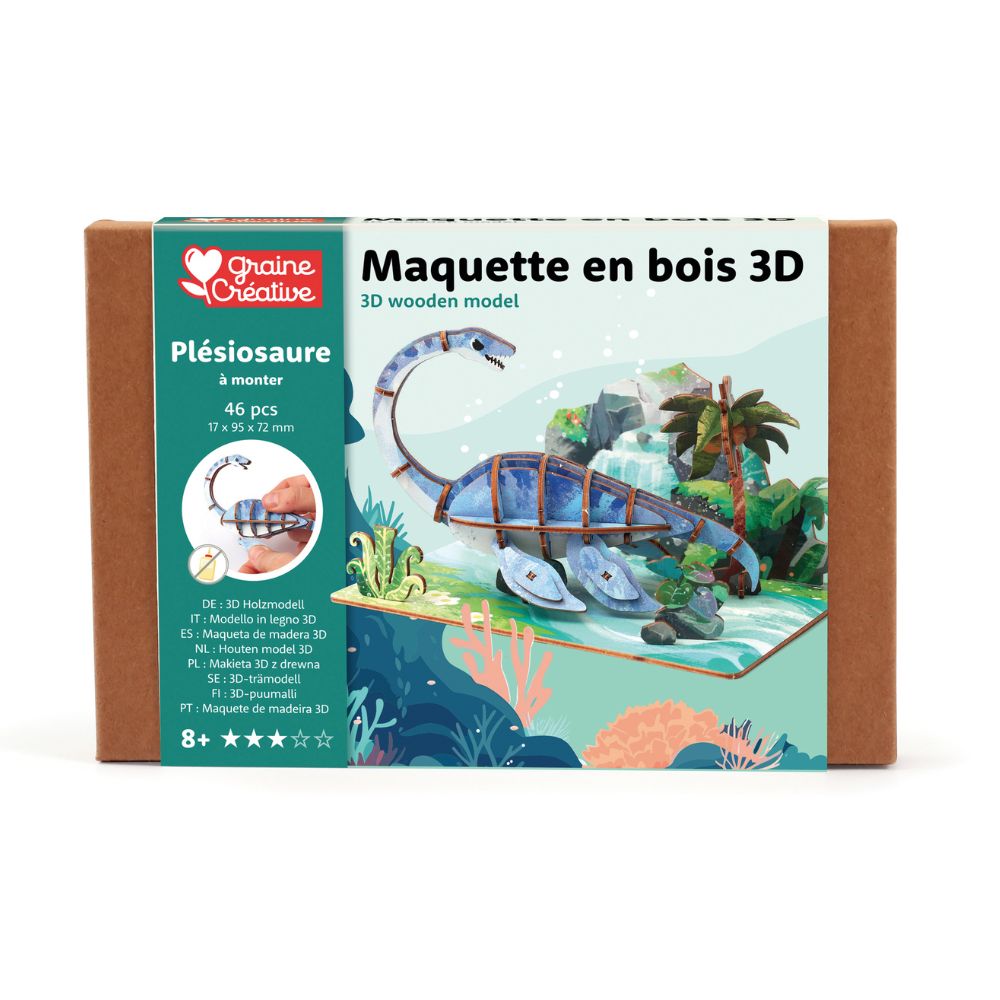 Graine Creative Wooden 3D Model - Plesiosaurus