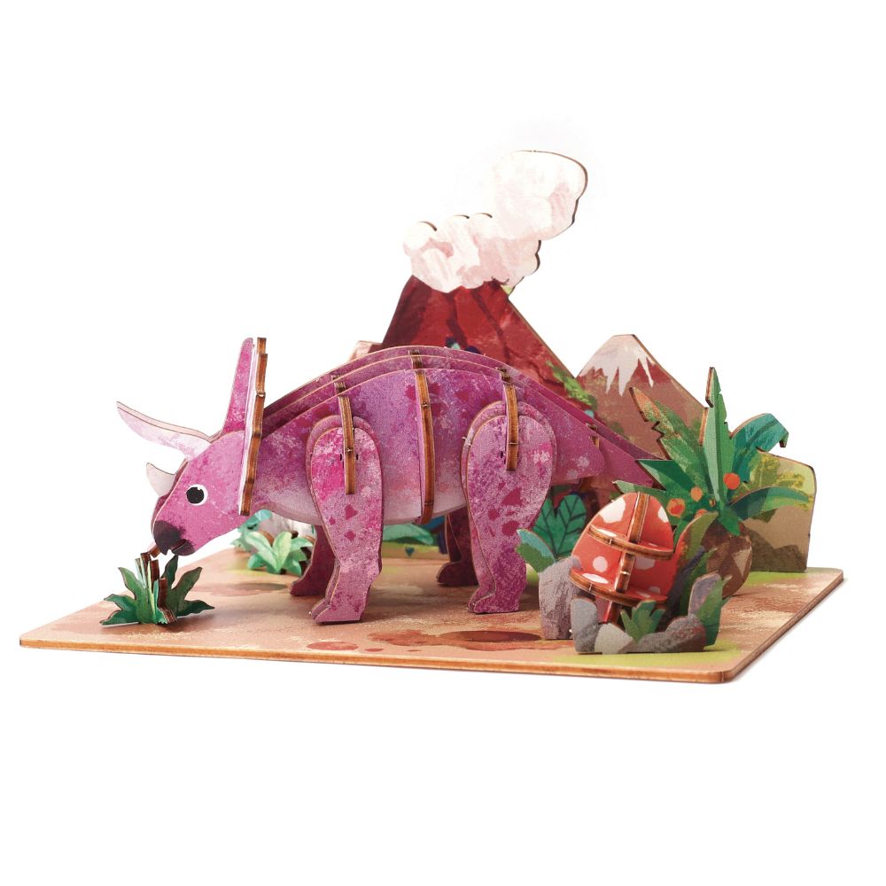 Graine Creative Wooden 3D Model - Triceratops