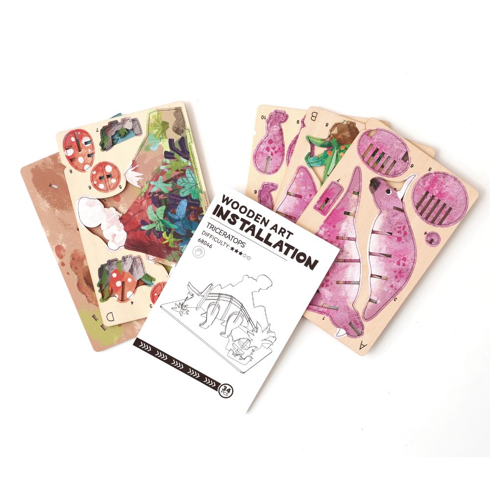 Graine Creative Wooden 3D Model - Triceratops
