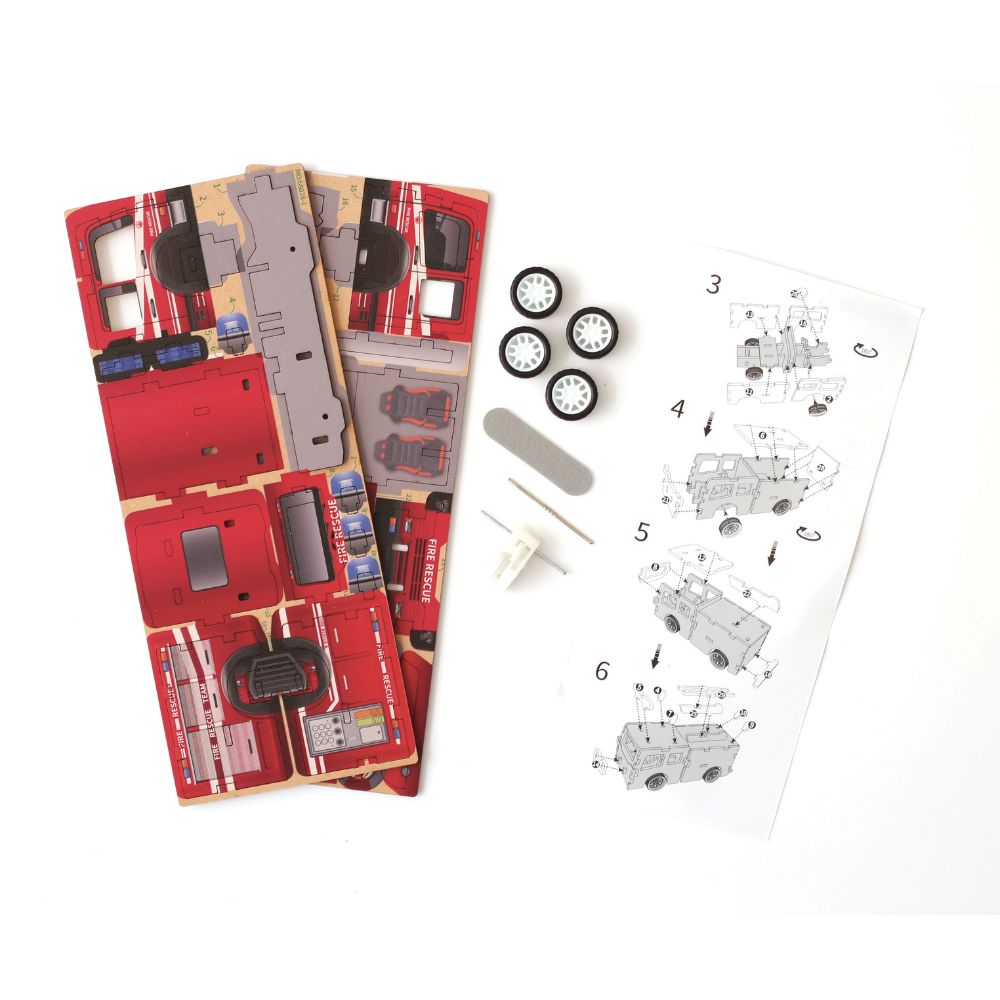 Graine Creative Wooden 3D Model - Fire Truck