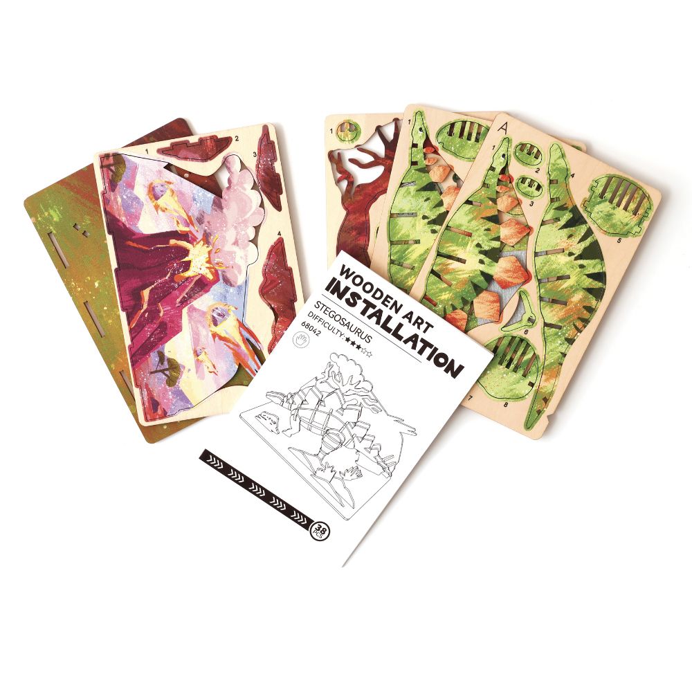 Graine Creative Wooden 3D Model Kit - Stegosaurus
