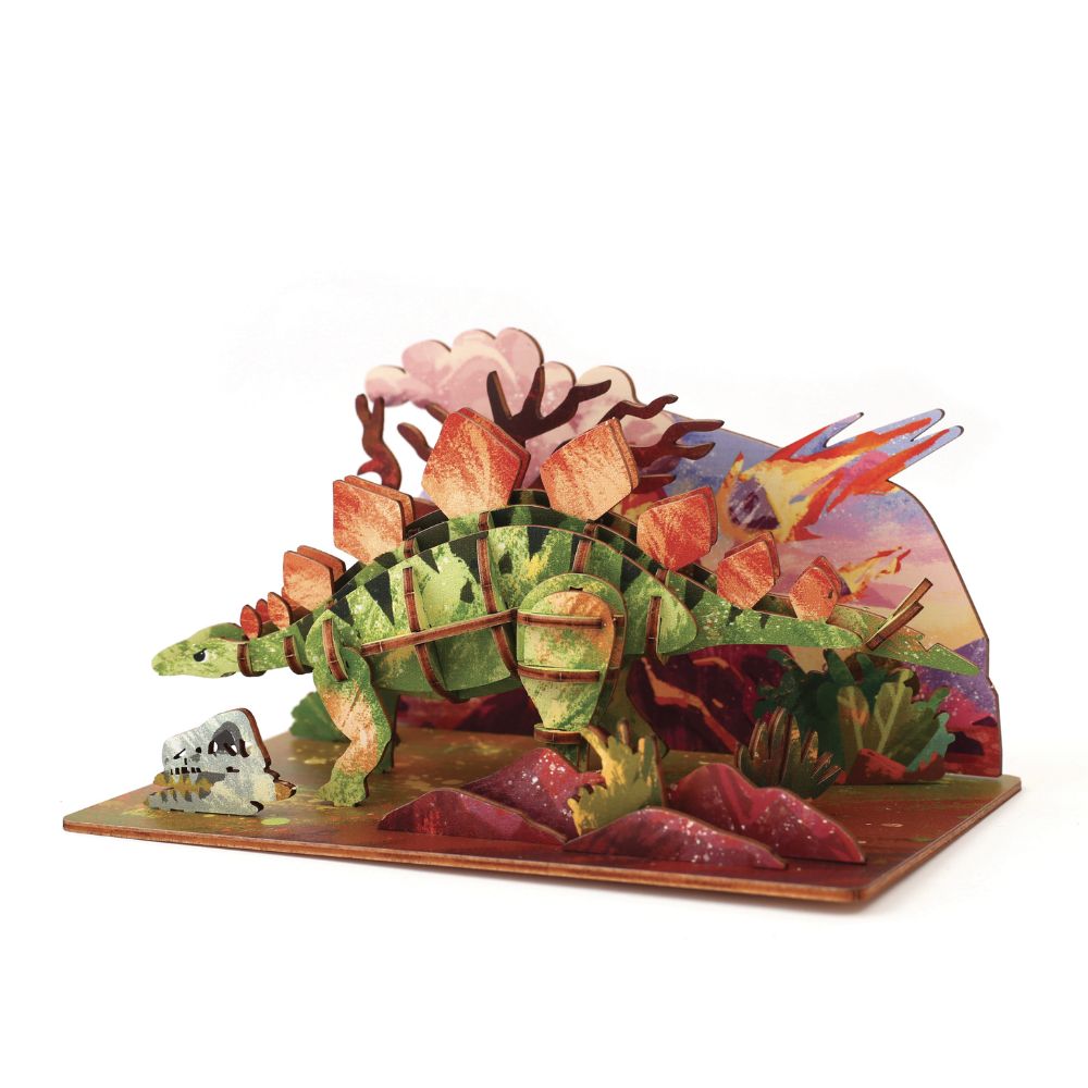 Graine Creative Wooden 3D Model Kit - Stegosaurus