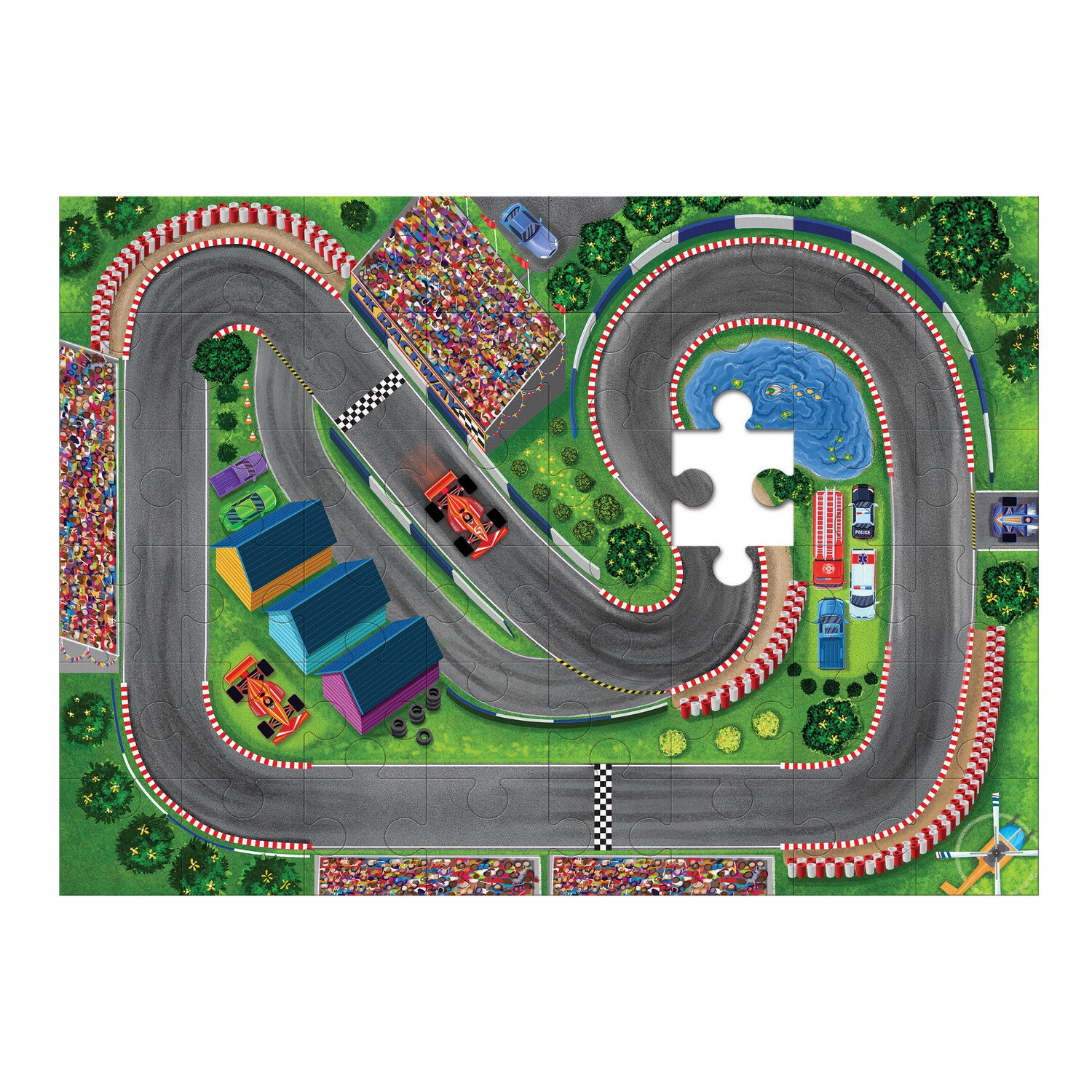 Peaceable Kingdom Puzzle & Play - Race Day