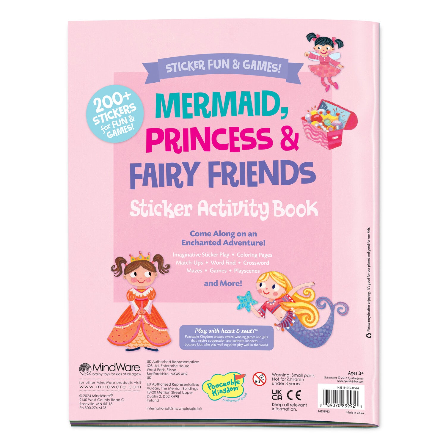 Peaceable Kingdom Activity Sticker Book - Mermaid, Princess & Fairy Friends
