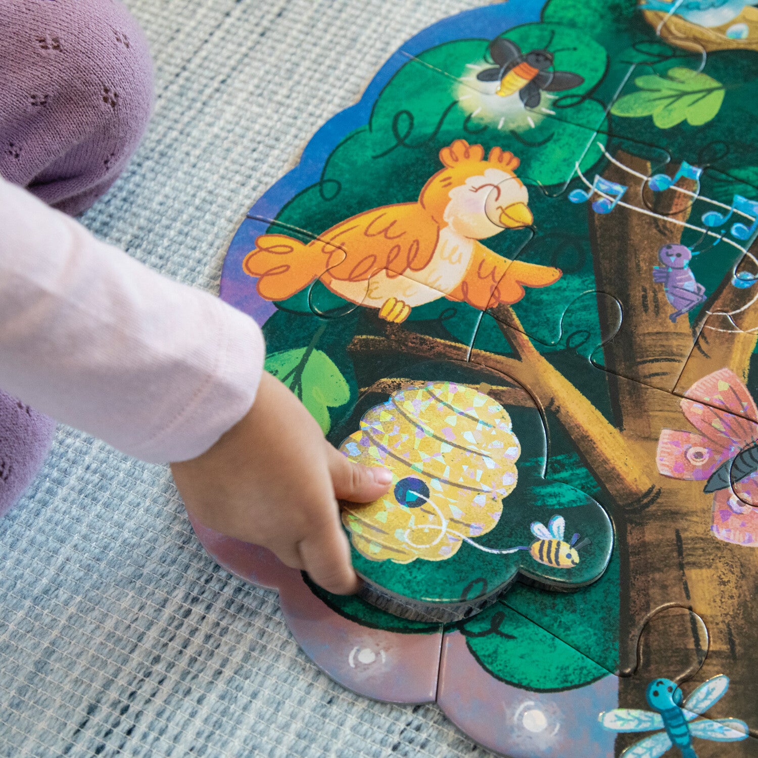 Peaceable Kingdom Shimmery Hoot Owl Hoot Floor Puzzle