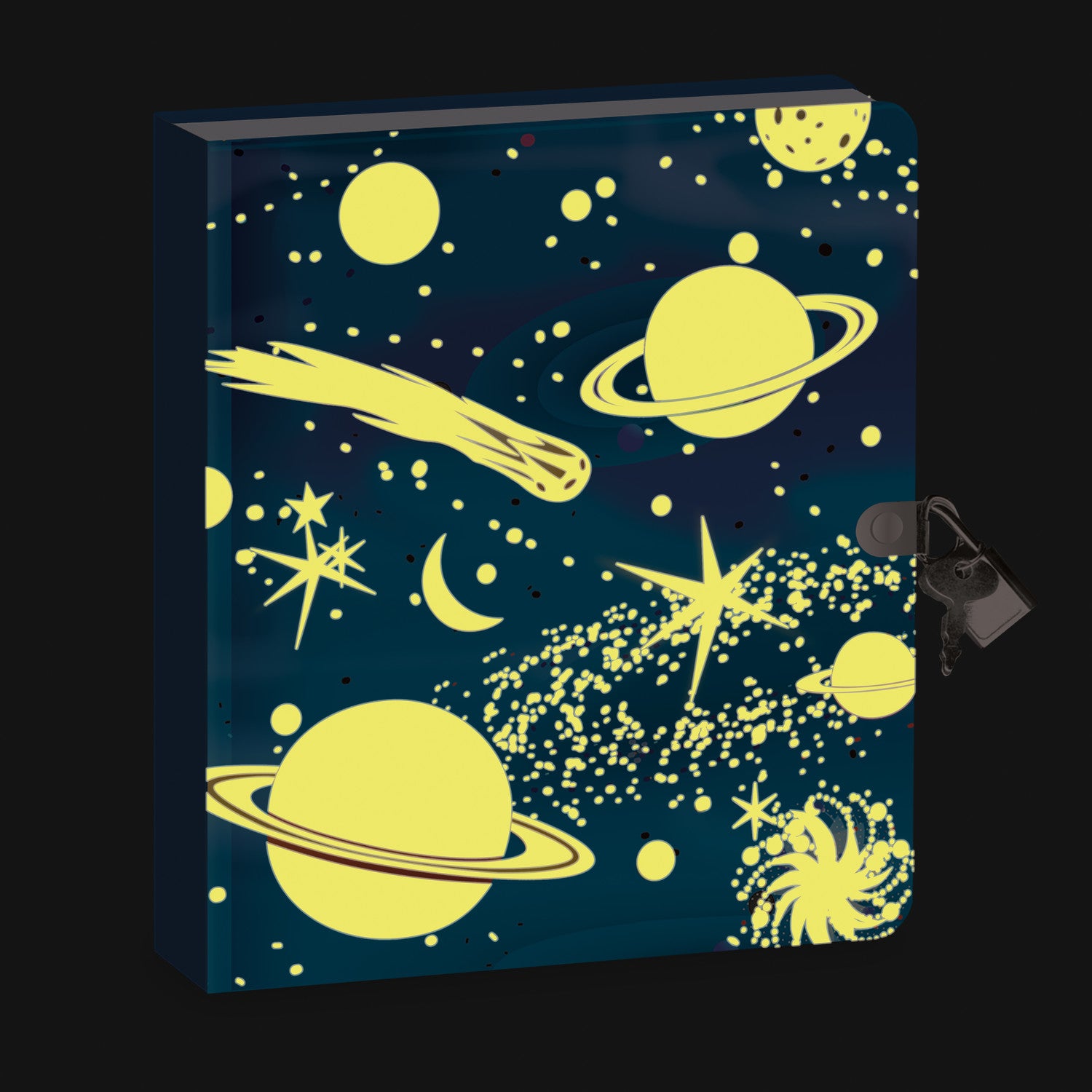 Peaceable Kingdom Lock & Key Diary - Deep Space