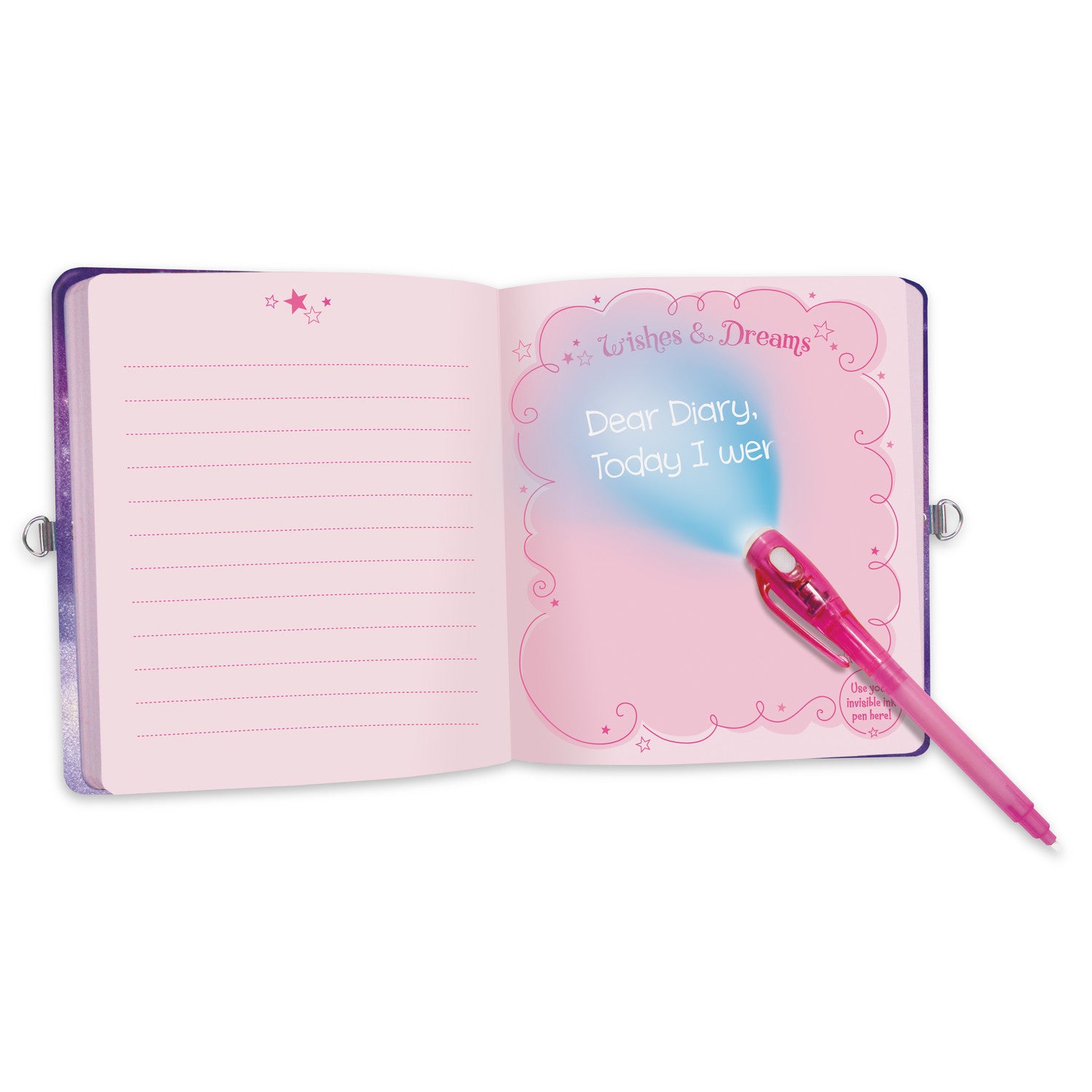 Peaceable Kingdom Invisible Ink Diary - Unicorn Dreams
