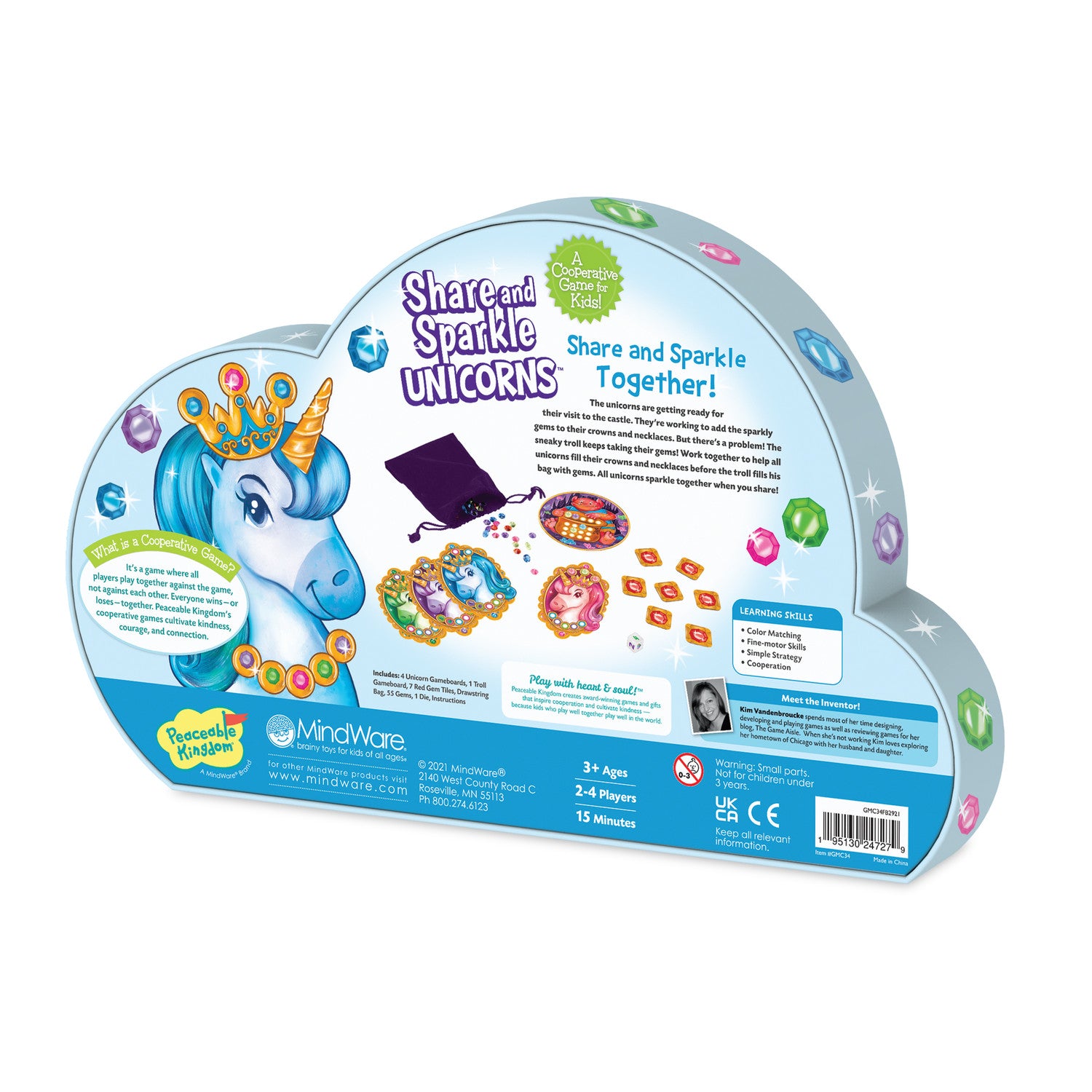 Peaceable Kingdom Cooperative Game - Share & Sparkle Unicorns