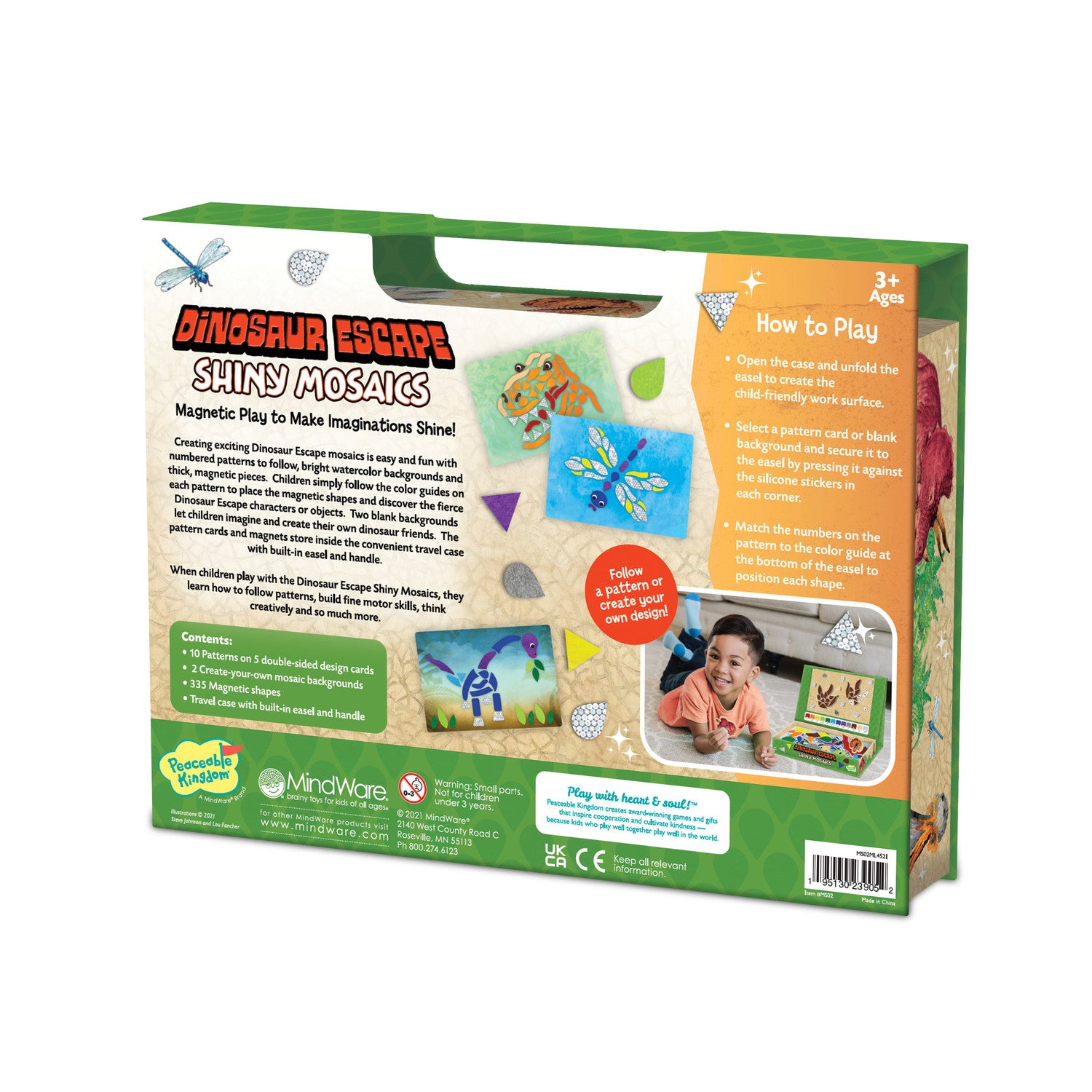 Peaceable Kingdom Dinosaur Escape Shiny Mosaics